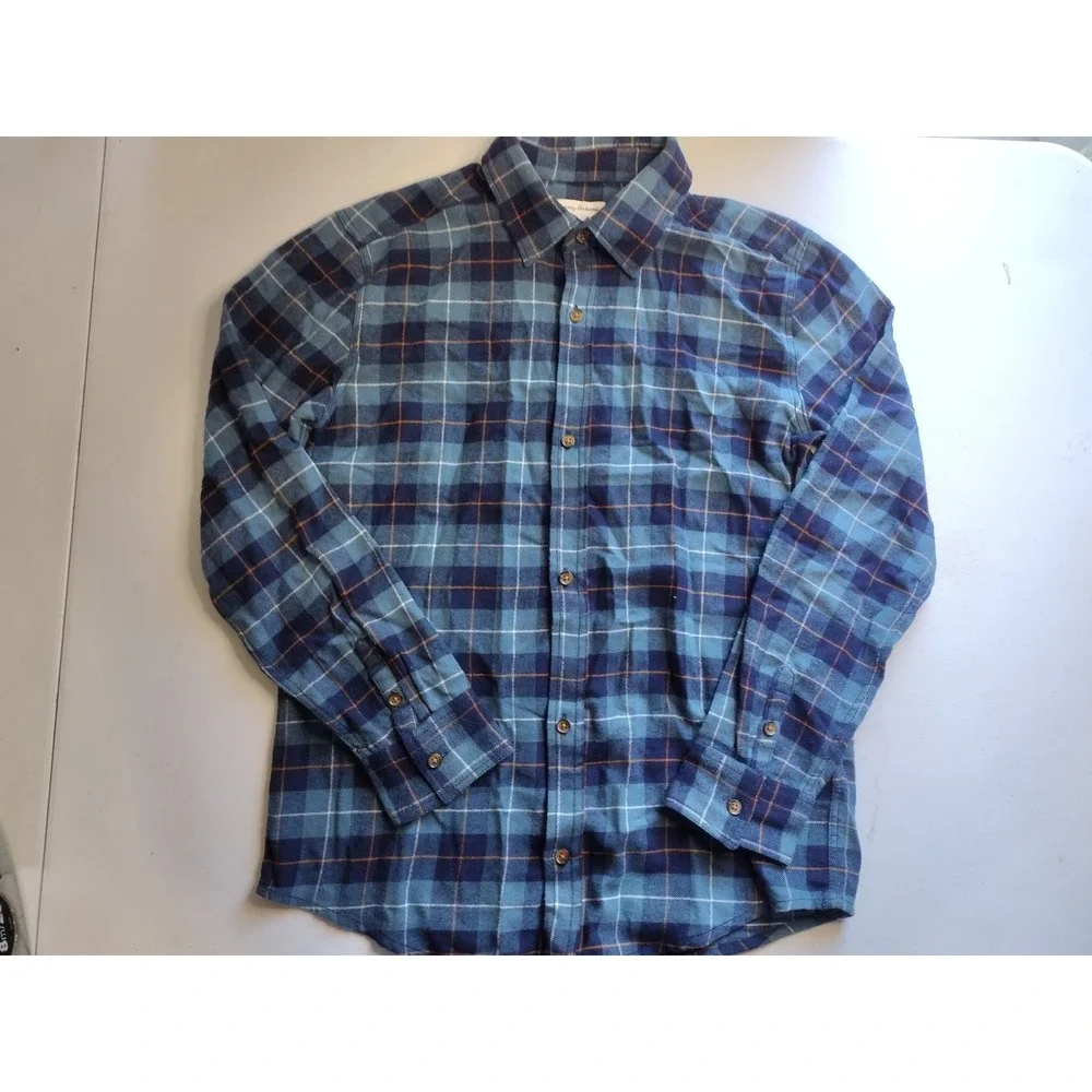 Tommy Bahama Boys XXL Flannel Plaid Shirt Button Down Long Sleeve Casual